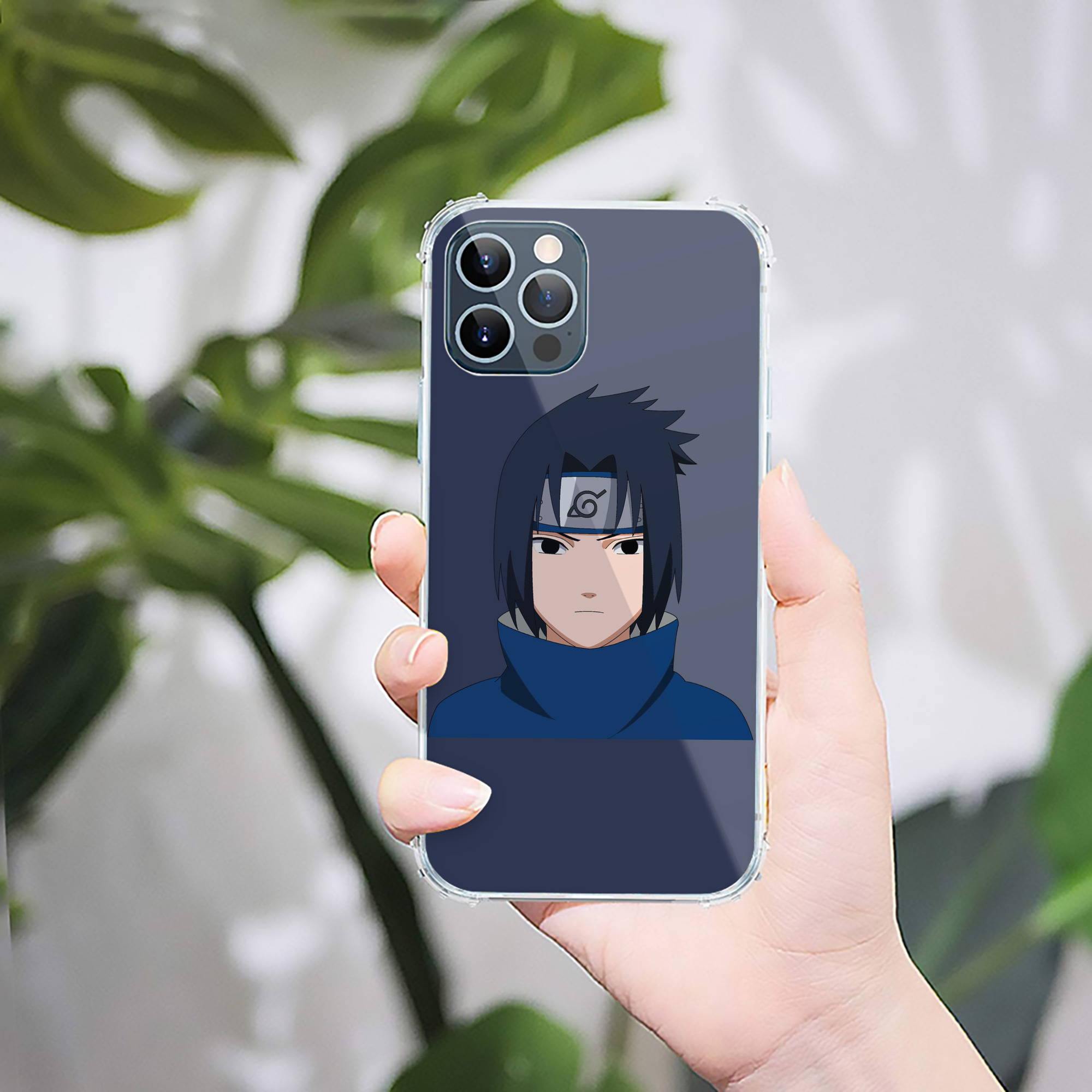 （画像用） NARUTO -ナルト- うちは サスケ Uchiha Sasuke 【iPhone 12シリーズ対応】透明スマホケース（クリアソフトケース）
